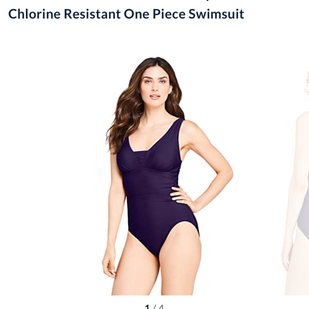 Lands’ End Purple Grecian Slimming Suit 12